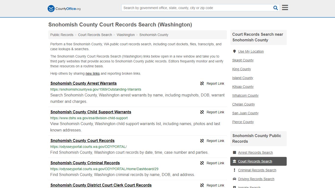 Snohomish County Court Records Search (Washington) - County Office